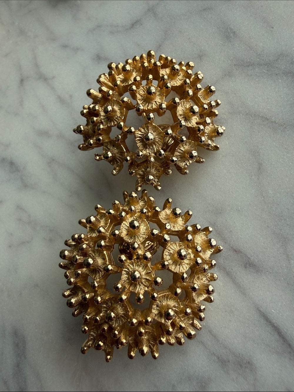 Offer! Vintage atomic era MCM Castlecliff gold anemone brooch bracelet earrings - Picture 4 of 10